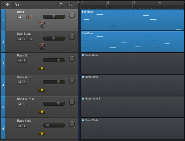 The bass folder contents which are revealed after double clicking the bass folder region.  I can assign each folder view to a separate Screenset (press a number 1-9 [hold the Control key for two digit numbers], set up the view desired, hold shift and repress the number or numbers to lock it) to easily navigate into all of the folders in my project.