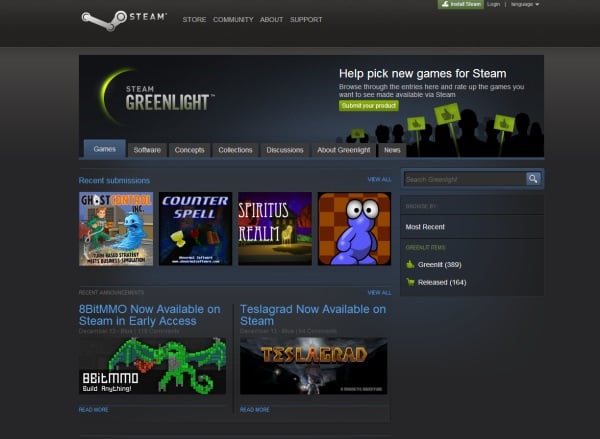 Steam Greenlight where games come to be judged