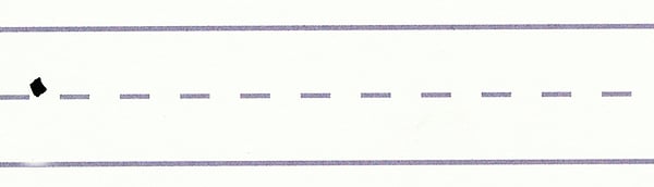 gothic script - downward serif stroke