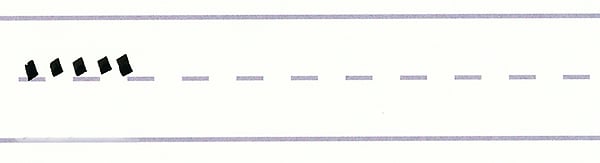 gothic script - downward serif strokes
