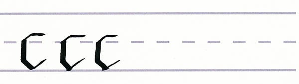 gothic script - letter c multiples