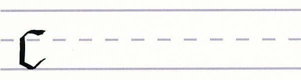 gothic script - letter c