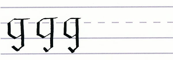 gothic script - letter g multiples