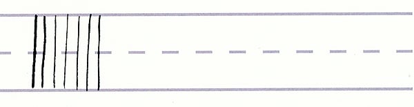 gothic script - thin downward strokes