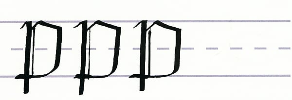 gothic script - uppercase p multiples