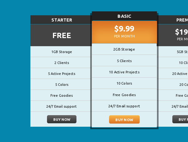 Build a Responsive Pricing Table with Neat Hover States | Envato Tuts+