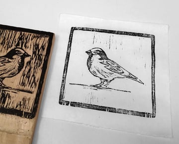 lift the paper from the block