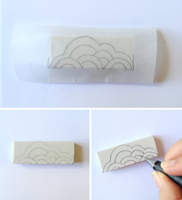 the red thread stamping - step2