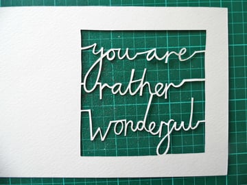 papercutting tricky letters cut out front view