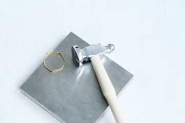 hoop earring hexagon hammer