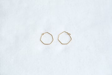 hoop earring hexagons finished