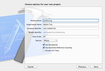 Geofencing with Core Location: Configuring the New Project - Figure 3
