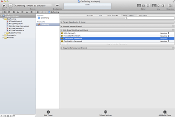 Geofencing with Core Location: Linking the Project Against the Core Location Framework - Figure 4