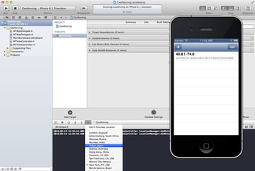 Geofencing with Core Location: Changing the Simulated Location of the iOS Simulator - Figure 9