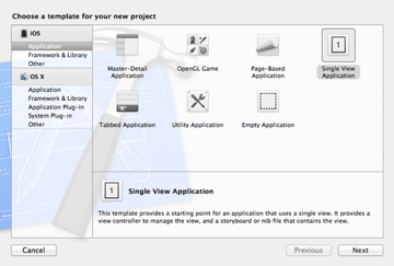 iOS Quick Tip: Detecting Network Changes with Reachability - Choosing a Project Template 