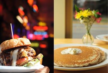 Both of these images were lit, however, the one of the left looks more artificial because the stark contrast between the food and the dark background. The photo on the right has even light across the scene making it seem more natural.