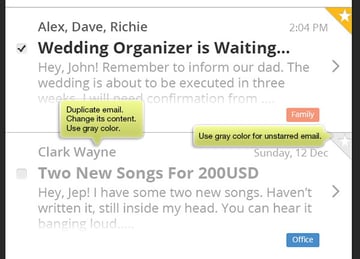 duplicate email and change its color