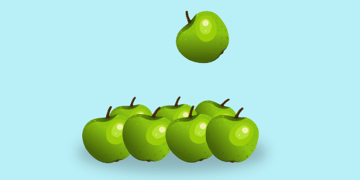 flying apple without blur