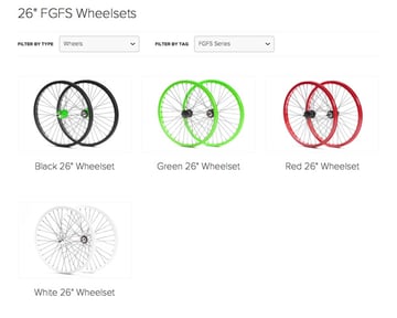 Filtering via tags as seen on the Pure Fix Cycles store