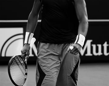 The Forty Love Strings uses dark broody tennis related imagery heavily