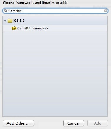 Bluetooth Connection: adding GameKit framework