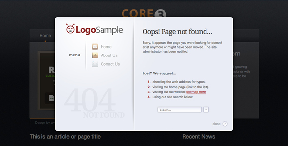 Sleek Server Error Pages