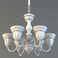 Modell A Dekorativer, hoher Poly Kronleuchter In 3D Studio max