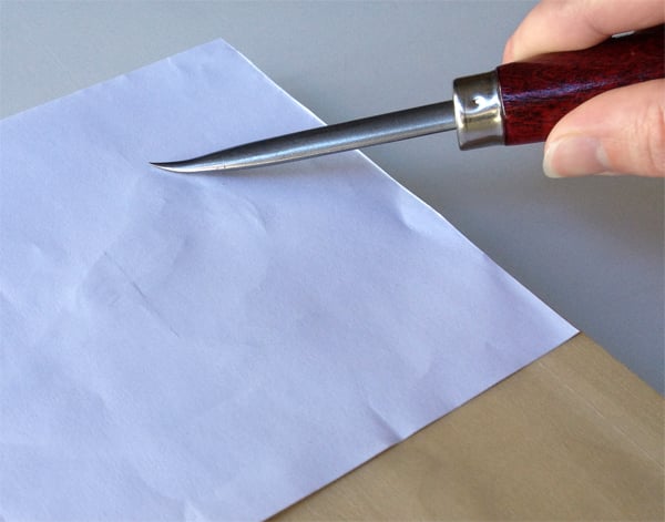 burnish the back of the drawing