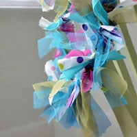 Make a Colourful Christmas Wreath and Garland With Fabric Strips