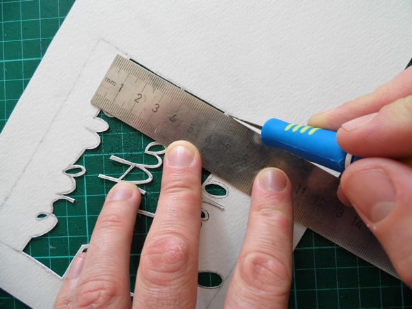 papercutting tricky letters ruler