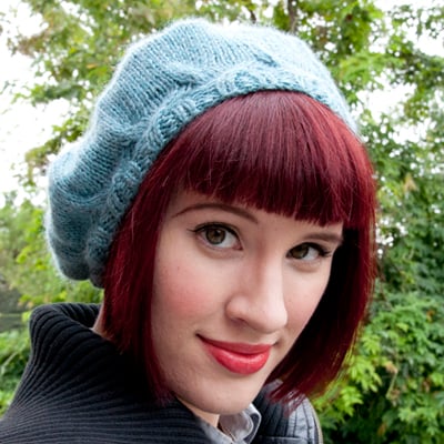 How to Knit a Simple Beret With a Cable Brim