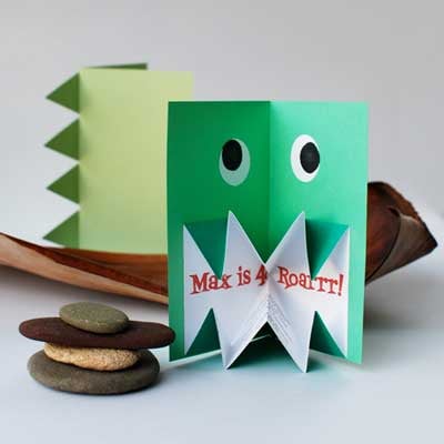 Make Amazing Pop-Up Origami Dinosaur Invitations