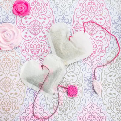 DIY Heart Tea Bags With Clay Charms