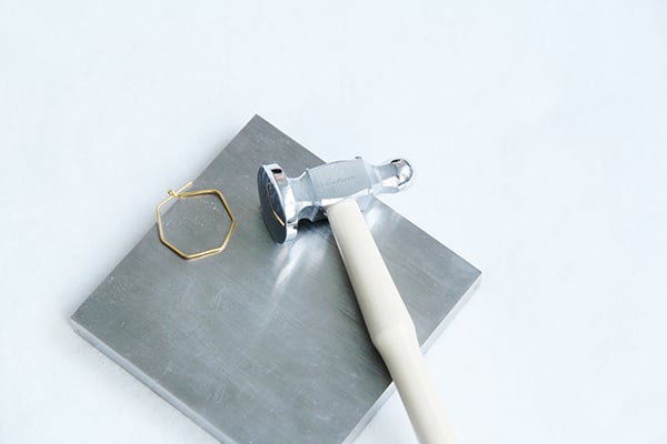 hoop earring hexagon hammer