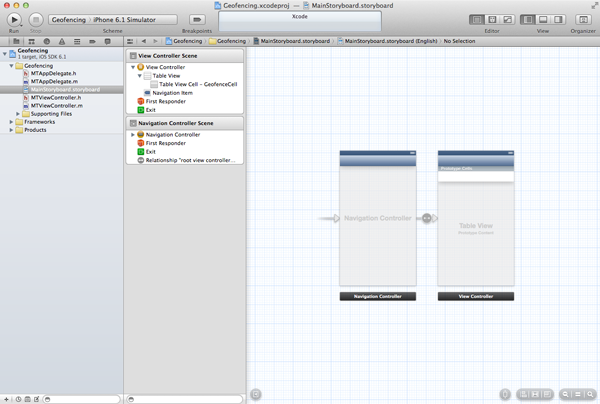 Geofencing with Core Location: Creating the User Interface - Figure 5