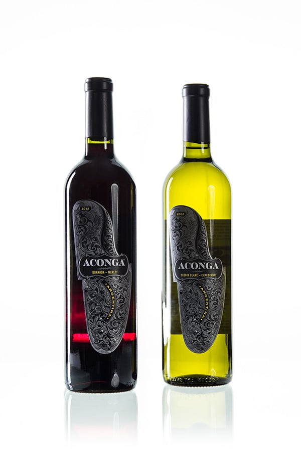 The Merlot was very difficult to back-light. Here I've stashed a bare speedlight behind the bottle.