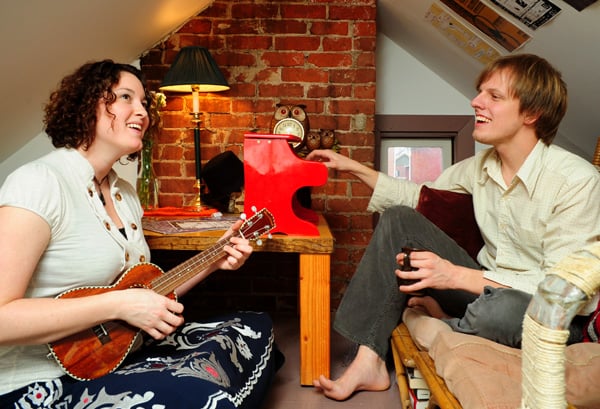 Here's a quick example. In this small attic space, it was easy to bounce the light. There are so many small details in this image that I didn't want the light to distract from the content. The natural looking light works well.