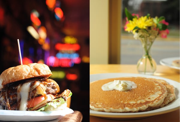 Both of these images were lit, however, the one of the left looks more artificial because the stark contrast between the food and the dark background. The photo on the right has even light across the scene making it seem more natural.