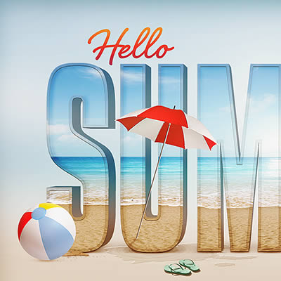 Create a Summer Inspired 3D Text Effect in Photoshop