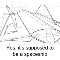 Perspective Basics: A Draw-Through Technique, With a Spaceship
