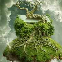Create a Floating Over-Grown "Tree House" in Photoshop