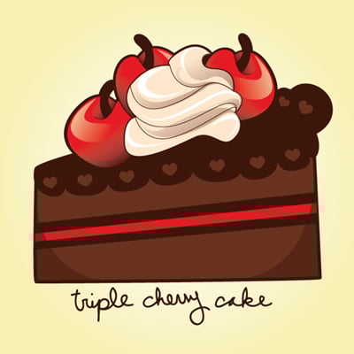 How to Draw a Sweet Cherry Chocolate Cake Slice in Adobe Illustrator
