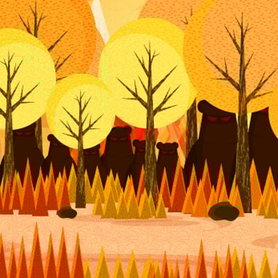 Create a Cartoon Bear Scene Using Repeating Shapes in Illustrator