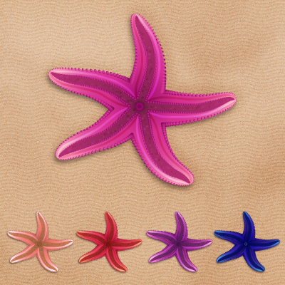 Cómo crear una serie de coloridas estrellas de mar vectoriales en Adobe Illustrator