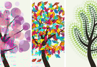 Aprende más sobre el arte y los pinceles de dispersión mientras dibujas árboles abstractos