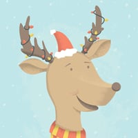 Haga una divertida ilustración de renos navideños