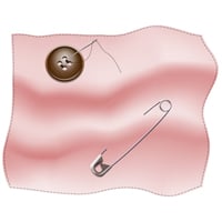 How to Illustrate a Button Sewed into a Cloth