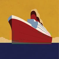 Cómo crear un póster retro de un transatlántico