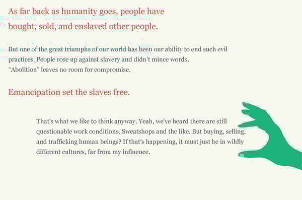 The site presents its written content in small bite sized nuggets of information that pique interest and keep serious content digestible