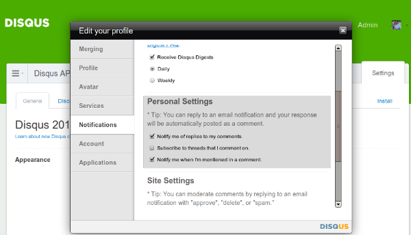 Disqus Notifications